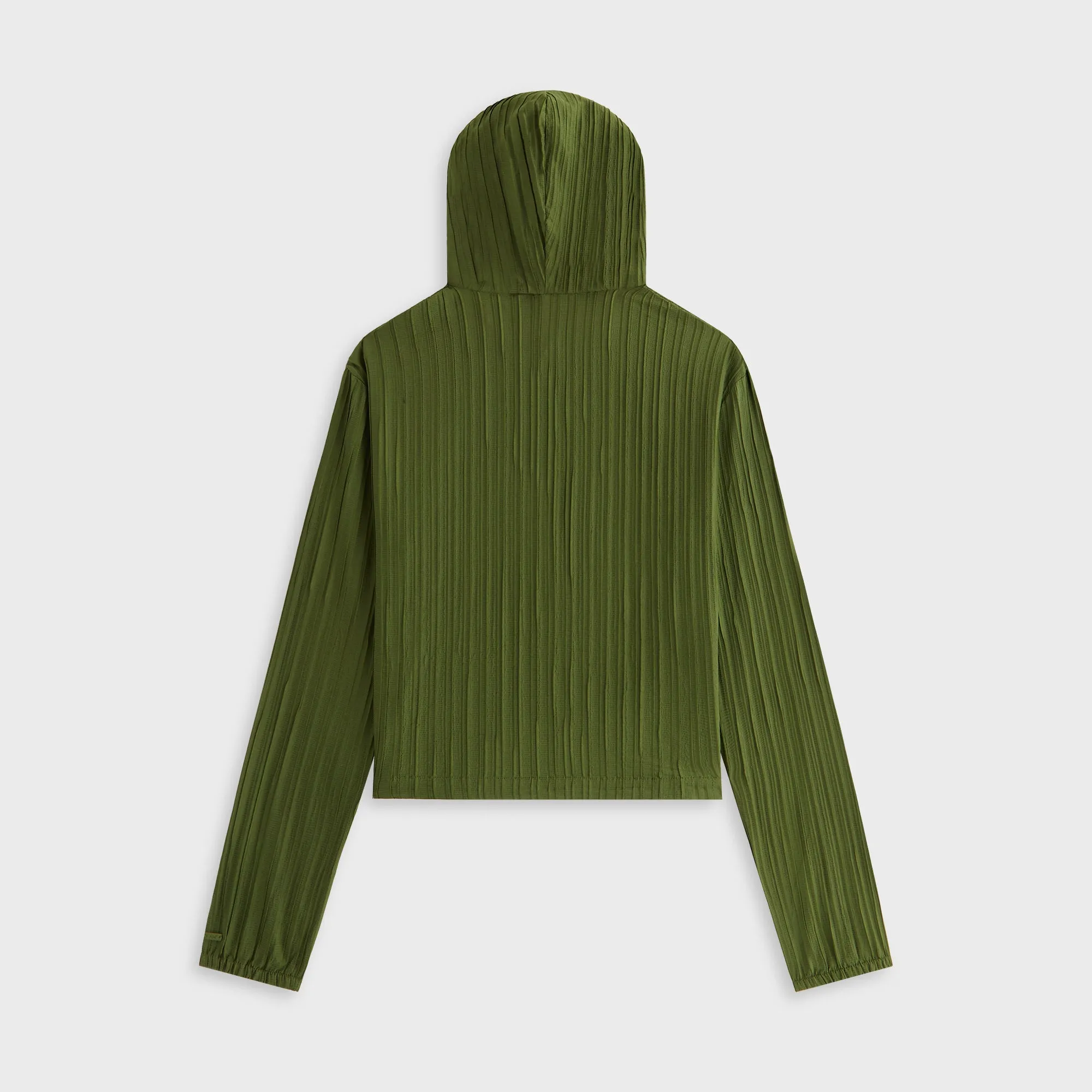 Kith Women Umi Plisse Drawstring Hoodie - Kelp Metallic colors