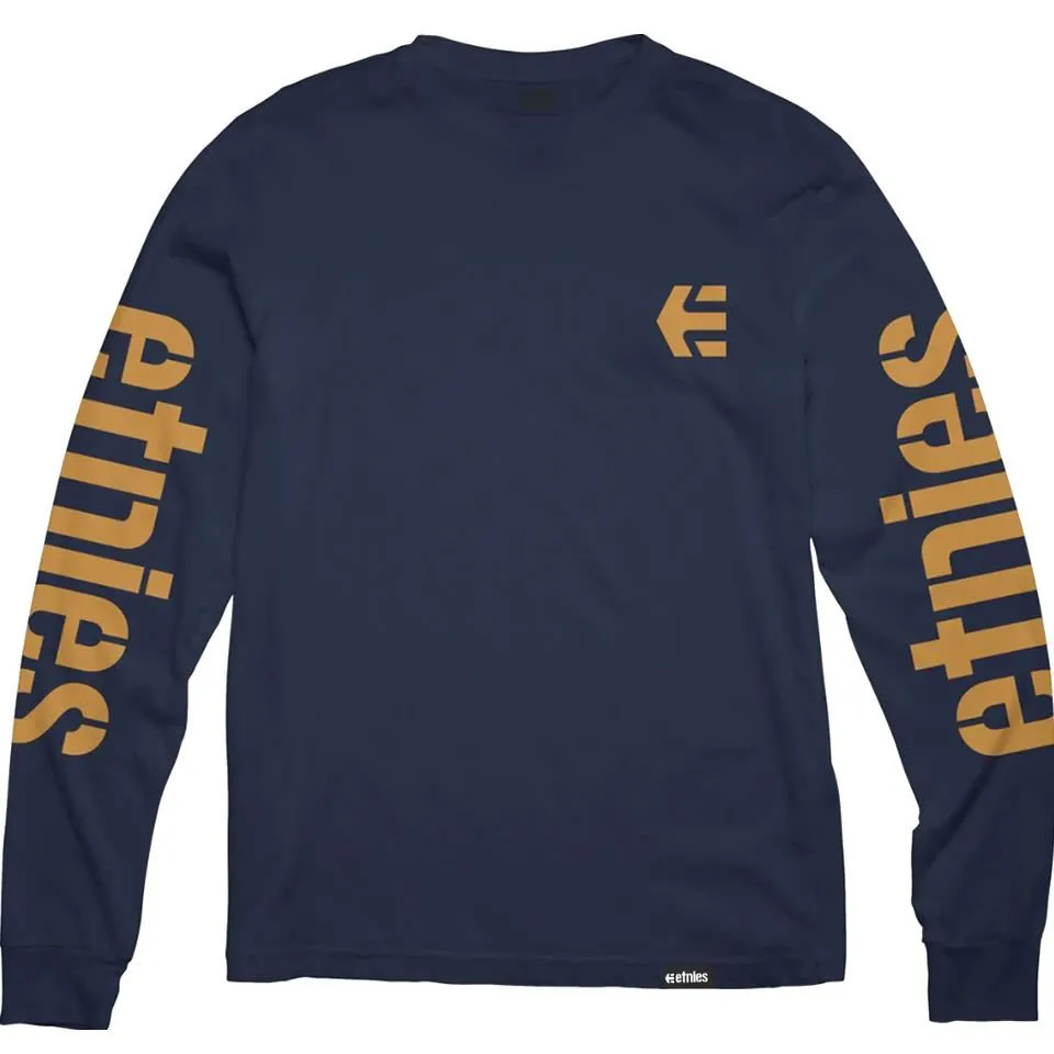 Etnies Icon Long Sleeve T-Shirt - Navy/Gum City Fashion Look Smart Comfort