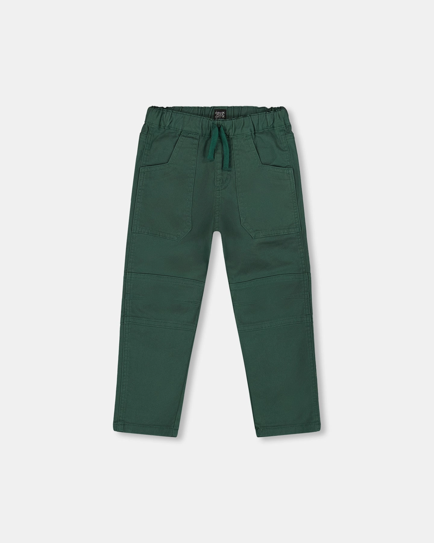 Twill Jogger Pants with Patch Pockets Forest Green DoubleLayeredKnees UVProtectionCoating