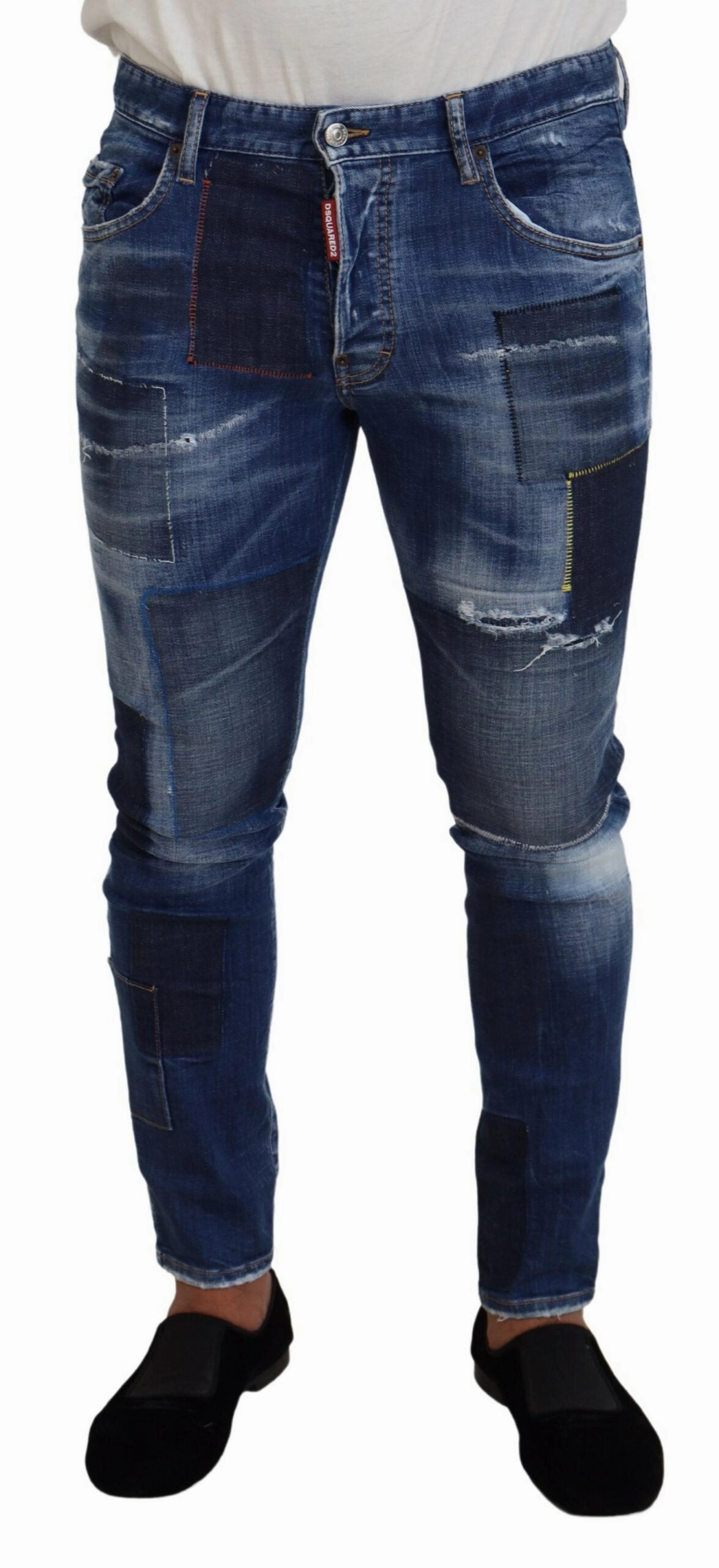 Dsqua2  Washed Patchwork Skinny Men  Men's Jeans Everyday Shopping Day