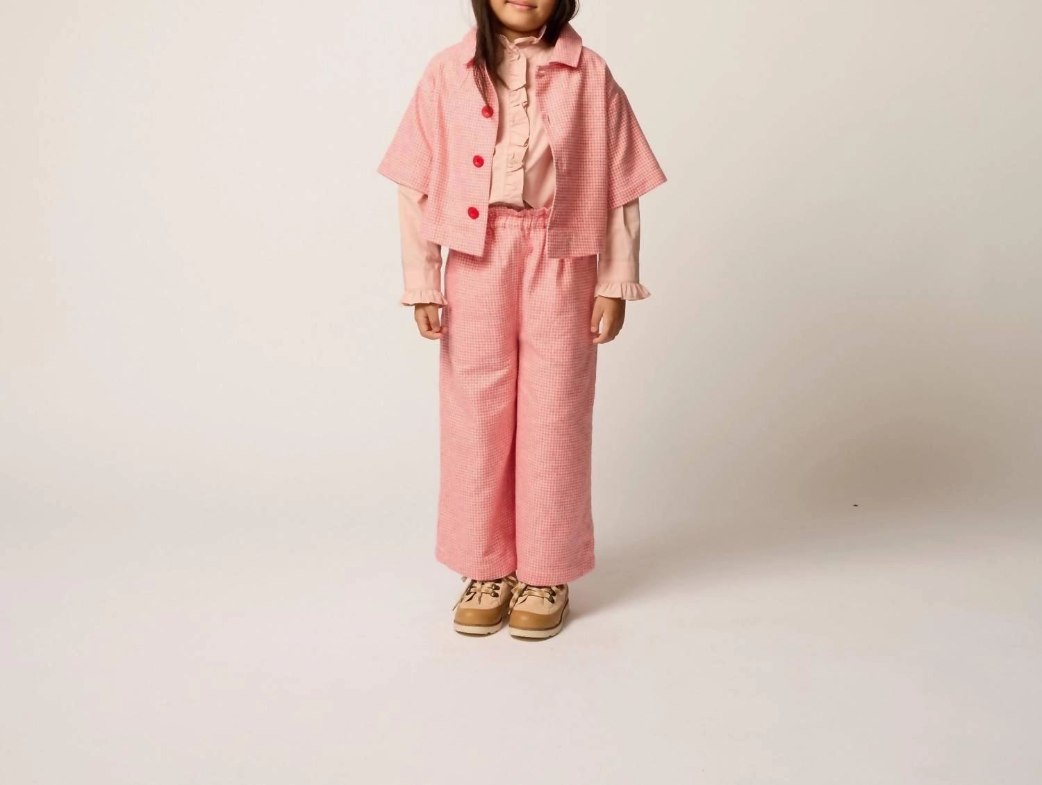 Girl's Paperbag Pant In Houndstooth OdorResistantTreatment
