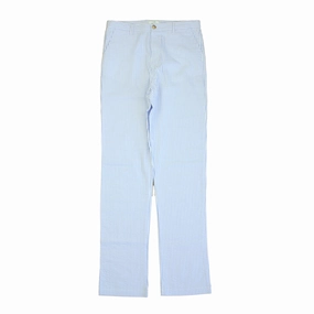 Classic Prep Boys Blue Seersucker Pants Tangle Free Cuffs