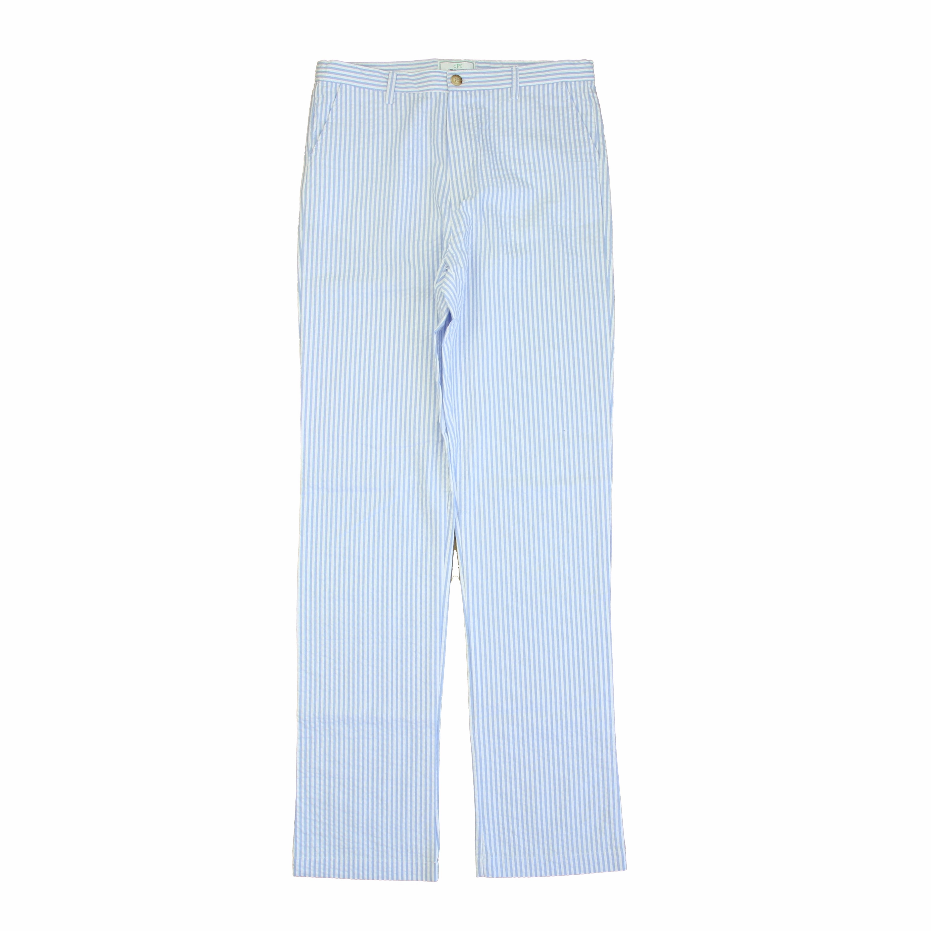 Classic Prep Boys Blue Seersucker Pants Tangle Free Cuffs