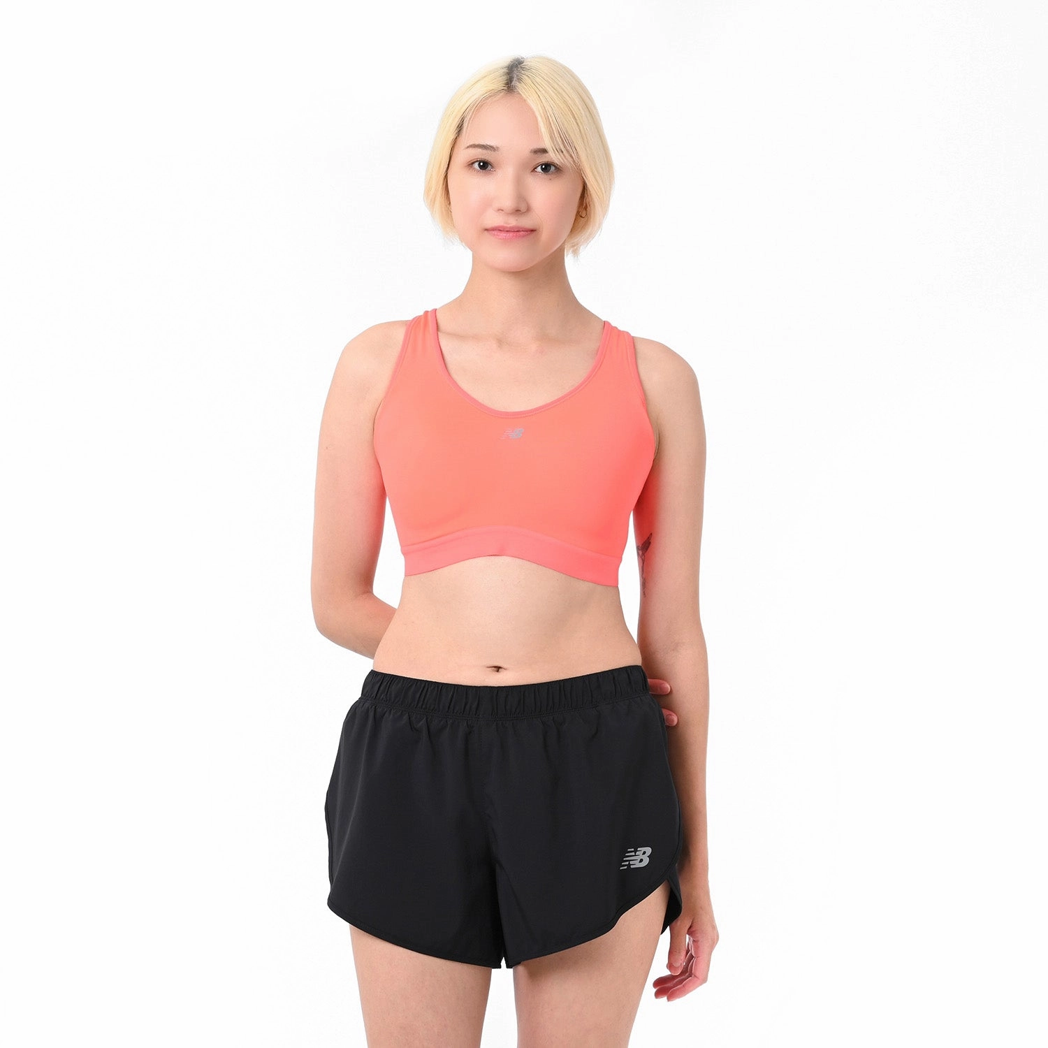ESSENTIAL RUN BRA - RED Cotton fitness wear V-Neck