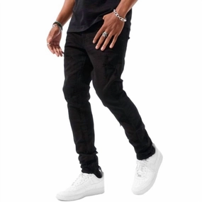 Men's Ross Napoli Denim Jeans In Jet Black No Fade Look