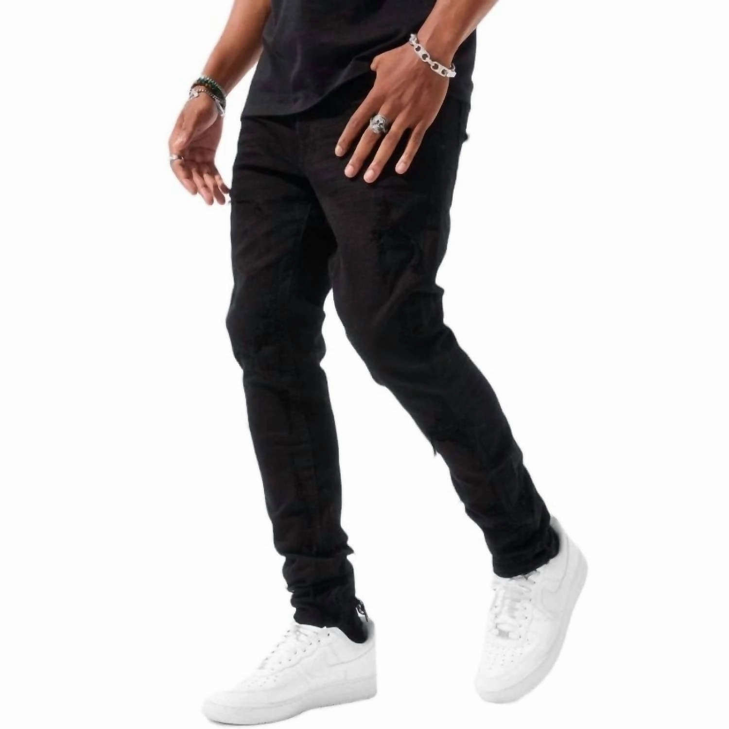 Men's Ross Napoli Denim Jeans In Jet Black Fits Everyone