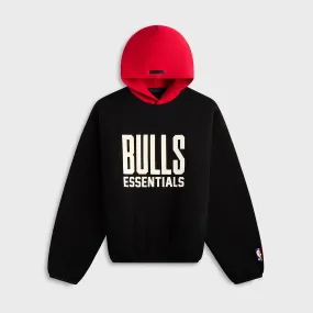 Essentials Bulls Core Fleece Pull Over Hoodie - Black / Red Home Relaxation