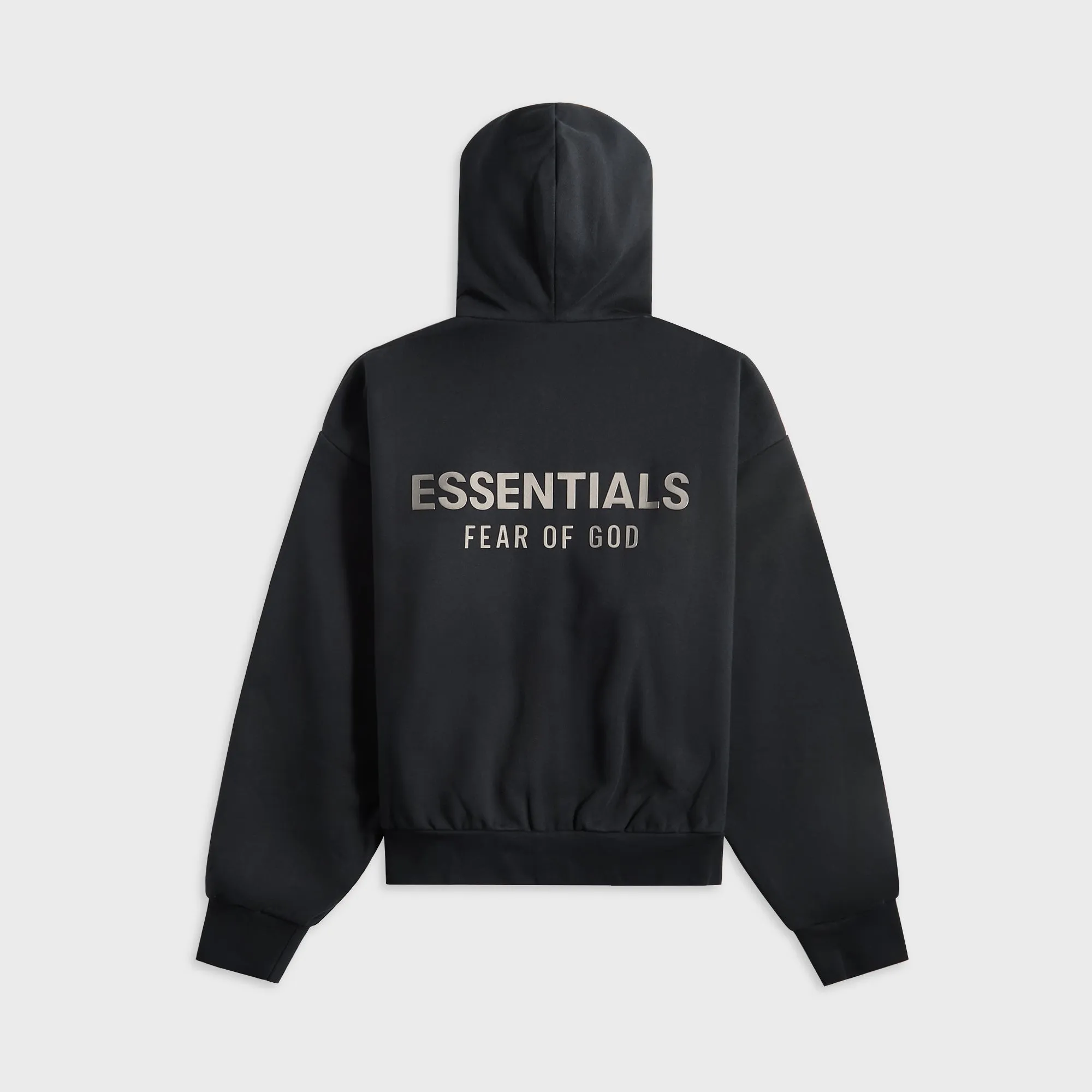 Essentials Classic Fit Fleece Zip-Up Hoodie - Jet Black monochromatic floral