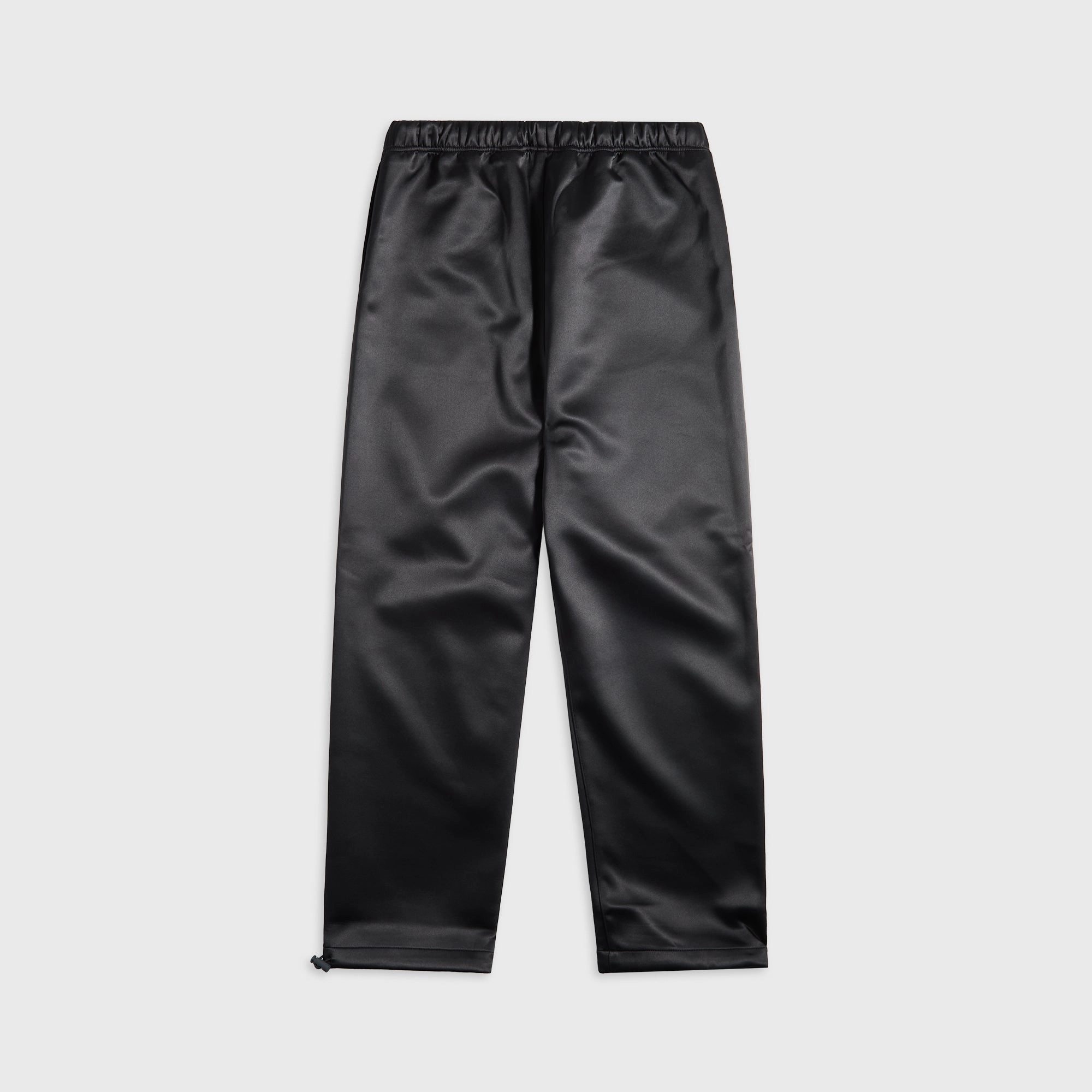 Essentials Bonded Satin Relaxed Track Pant - Jet Black Versatile Comfort Abrasion Resistant Panels