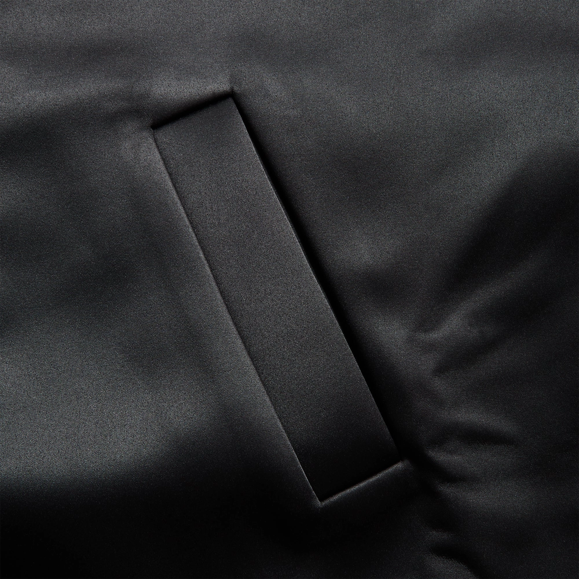 DurableStitching Soft Fleece Essentials Bonded Satin Zip-Up Bomber - Jet Black