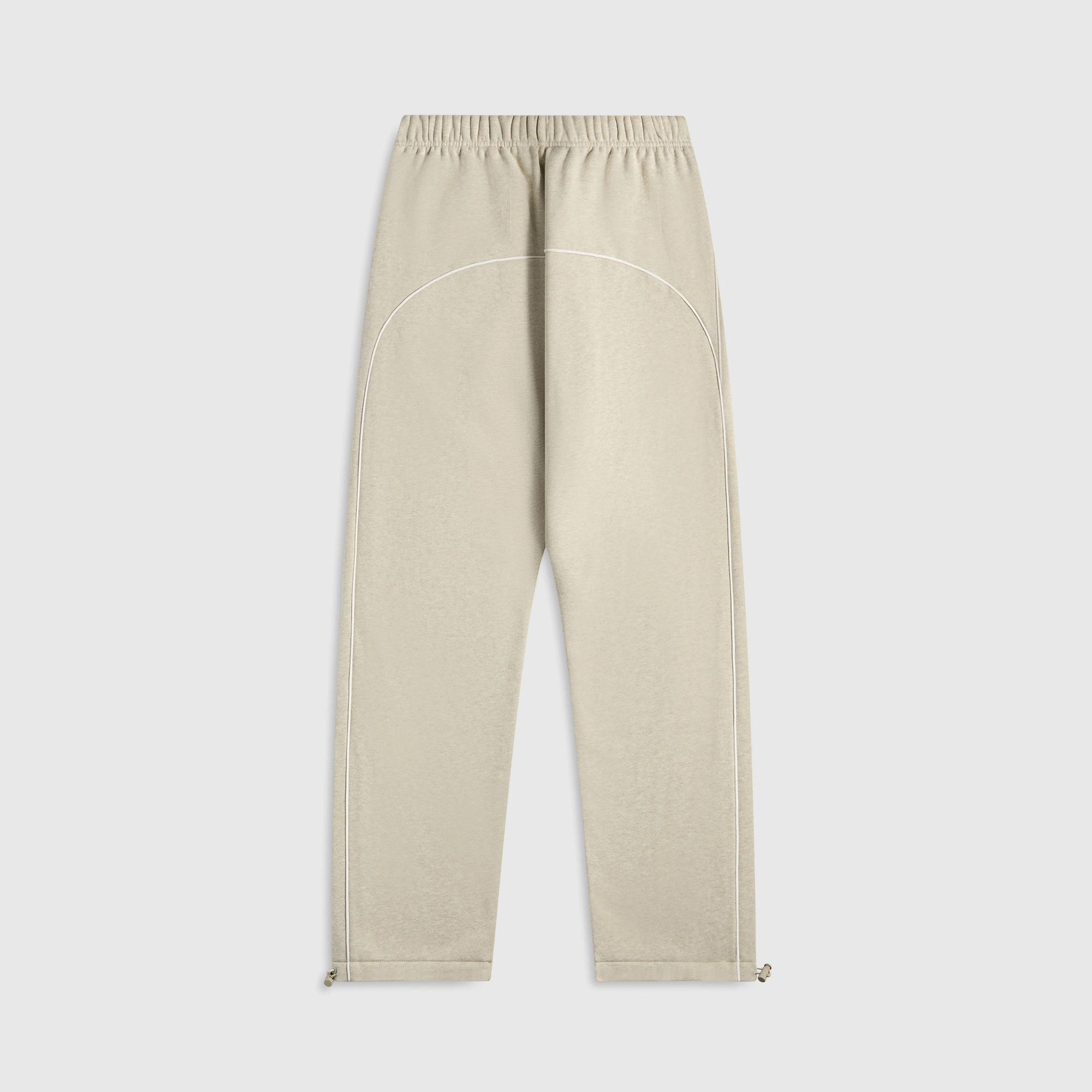 ElasticWaistband Perfect Fit Wear Essentials Relaxed Fleece Sweatpant With Piping - Heather Stone / Cloud White
