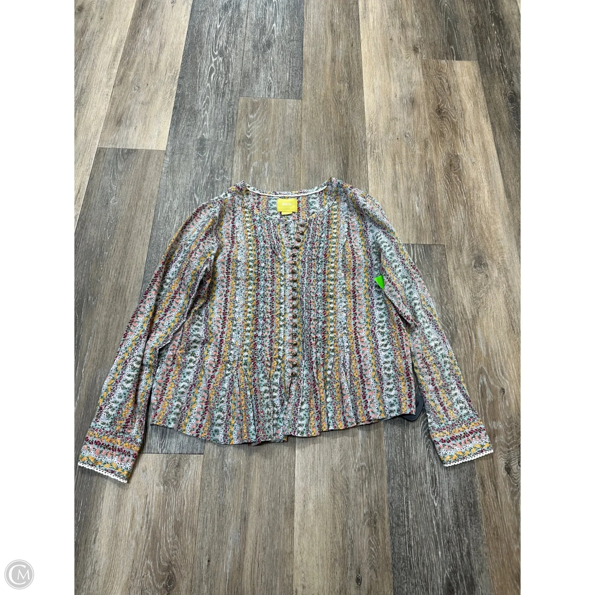 Stain Resistant Treatment Blouse Long Sleeve By Maeve In Floral Print, Size: Xs