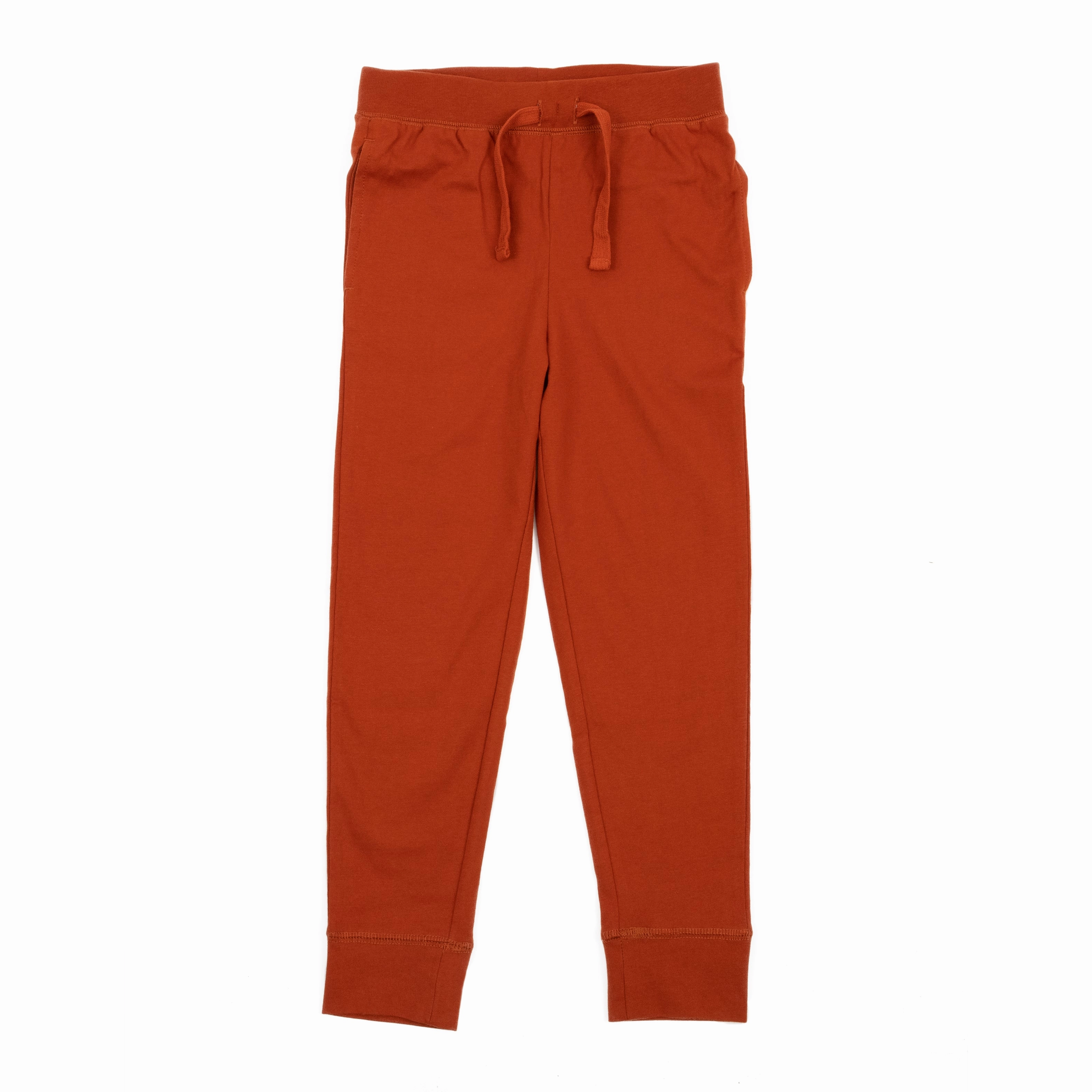 TaglessLabel ReinforcedBeltLoops Kids Drawstring Jogger Pants Boho Solid Color