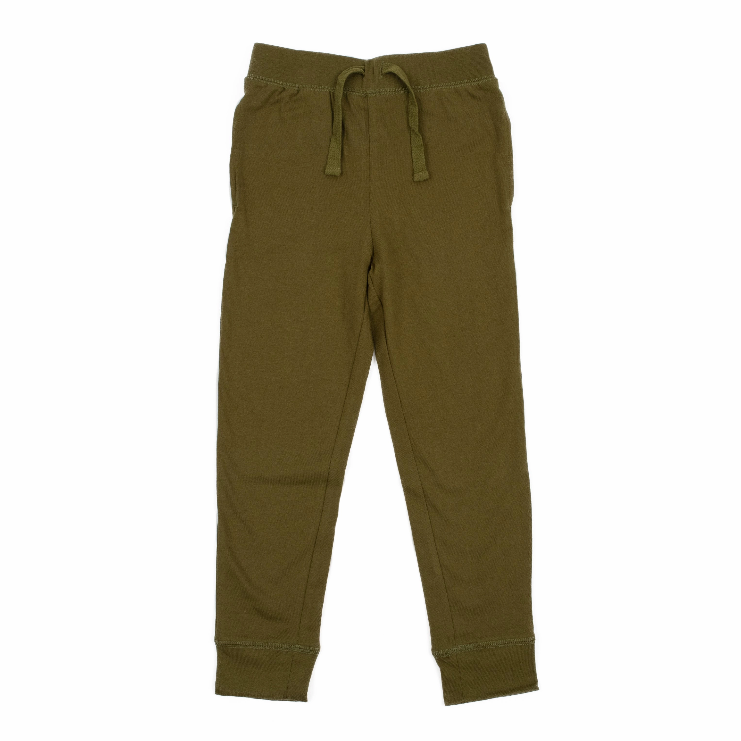 Kids Drawstring Jogger Pants Boho Solid Color Essential Wearable