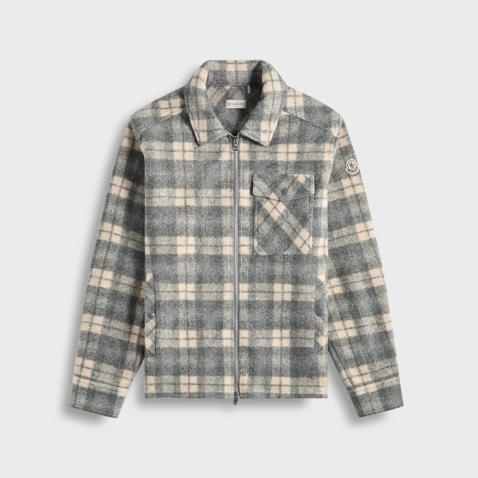 Moncler Plaid Overshirt - Grey / Multi Flatlock stitching Breathable mesh