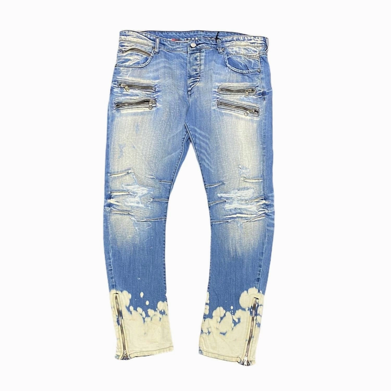 Functional Style Style Forward Men's Denim Jeans In Blue Wash