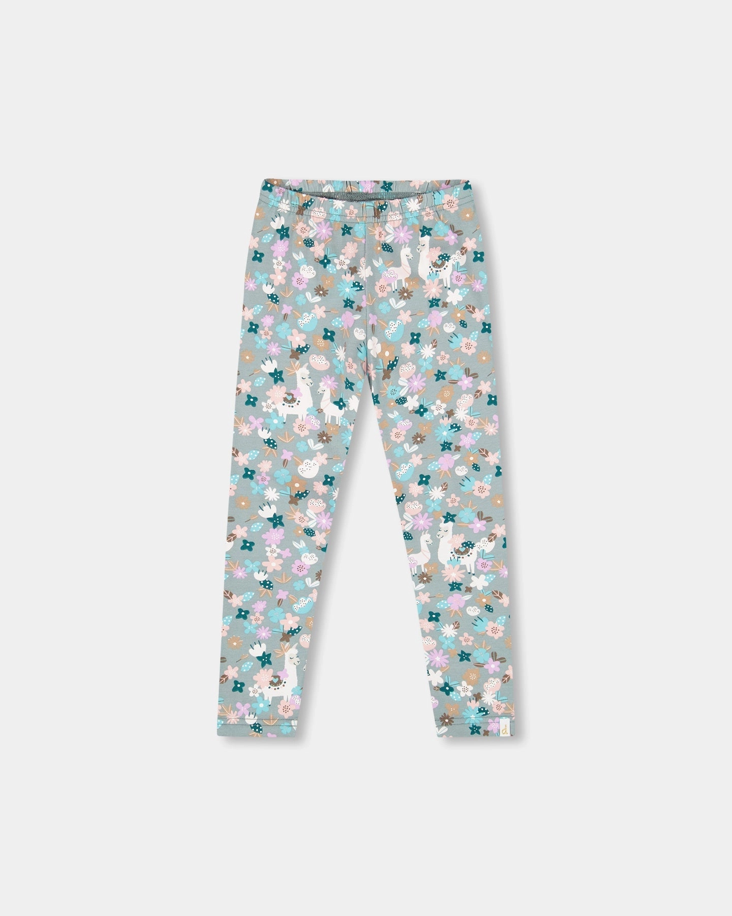 Organic Cotton Leggings Blue Llama Print Lightweight Wear