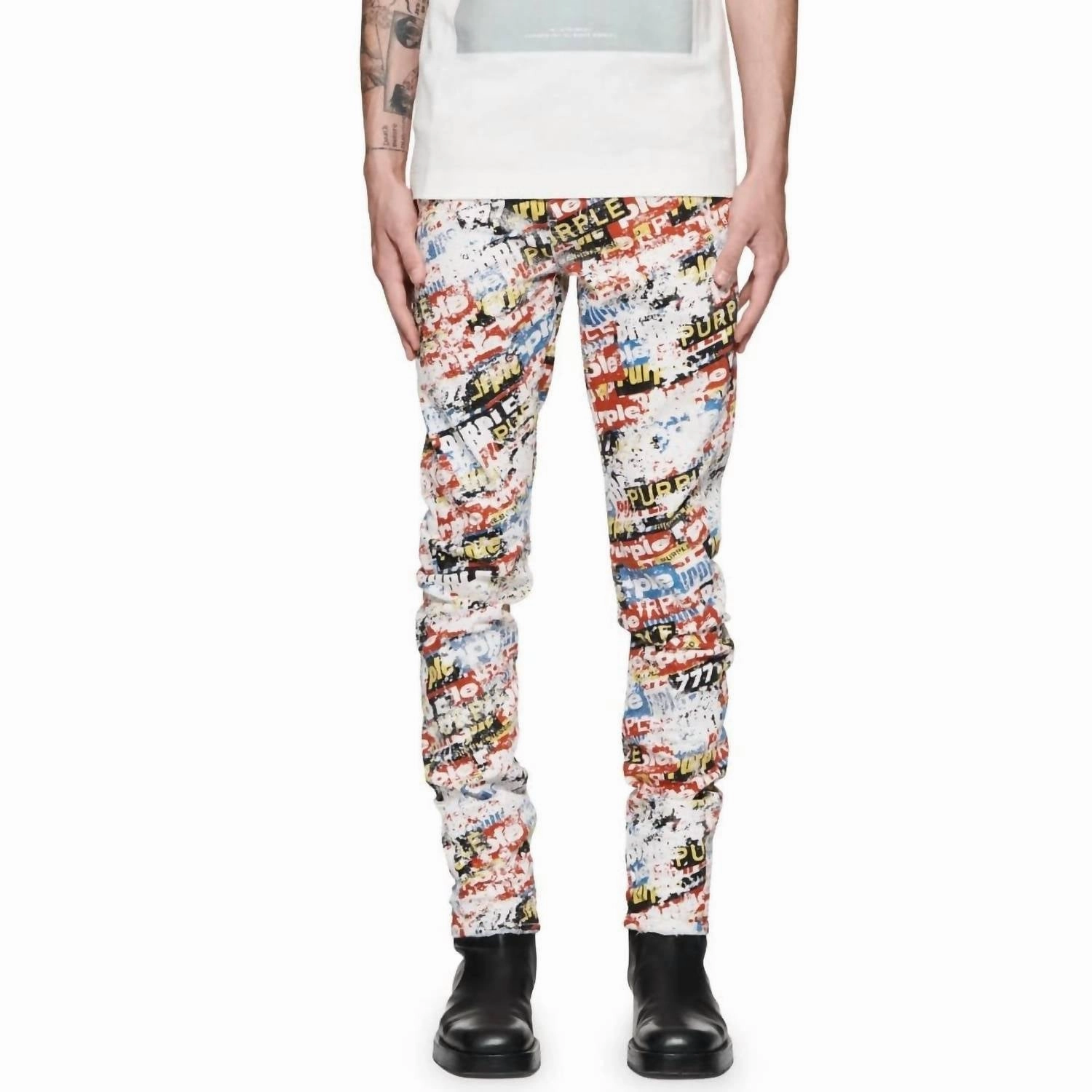Anti Slip Belt Loops Non Fade Fabric Stickers Denim Skinny Jeans In All Over Paint