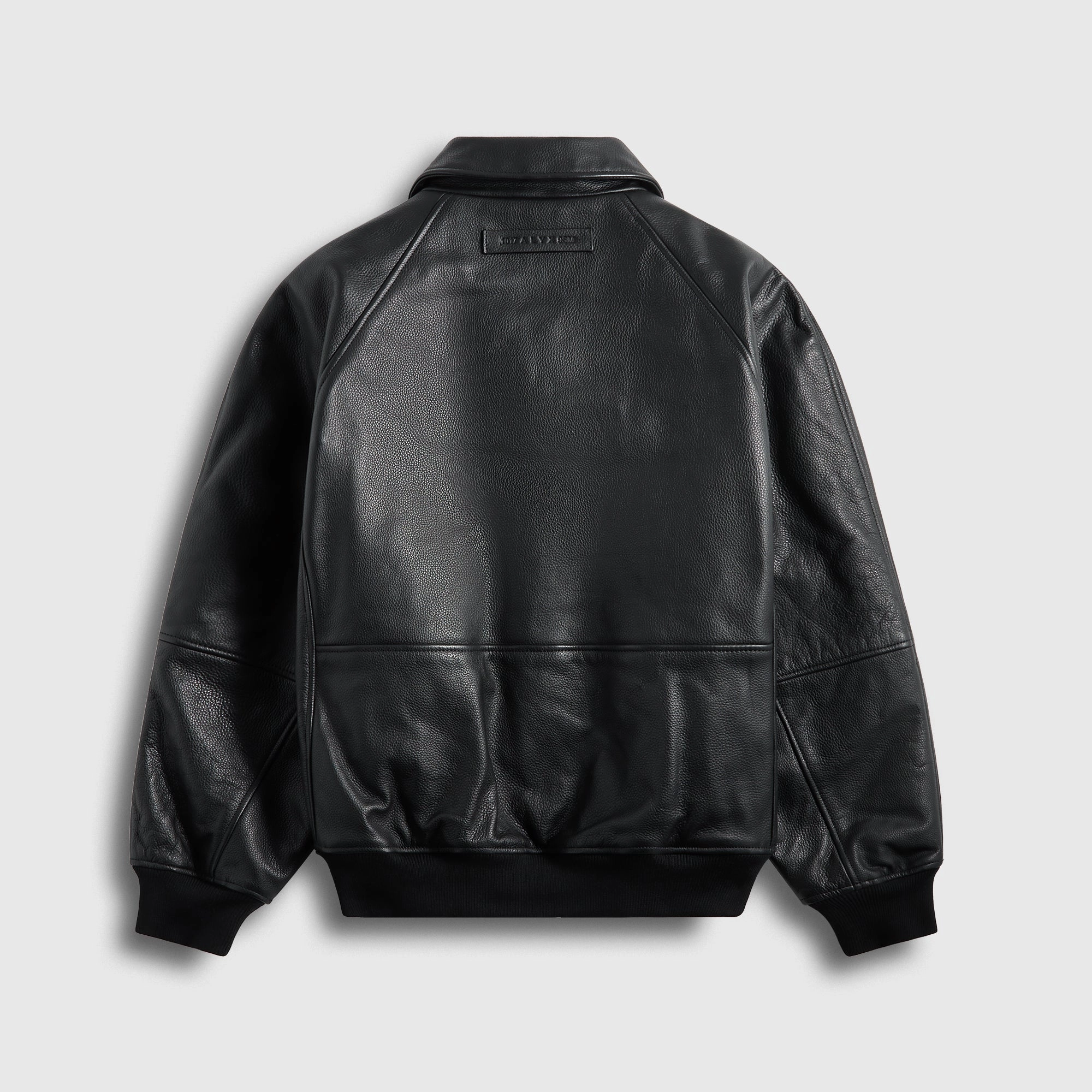 Classic Fit Cut Ultra Light Packable ALYX 9SM Leather Varsity Jacket - Black
