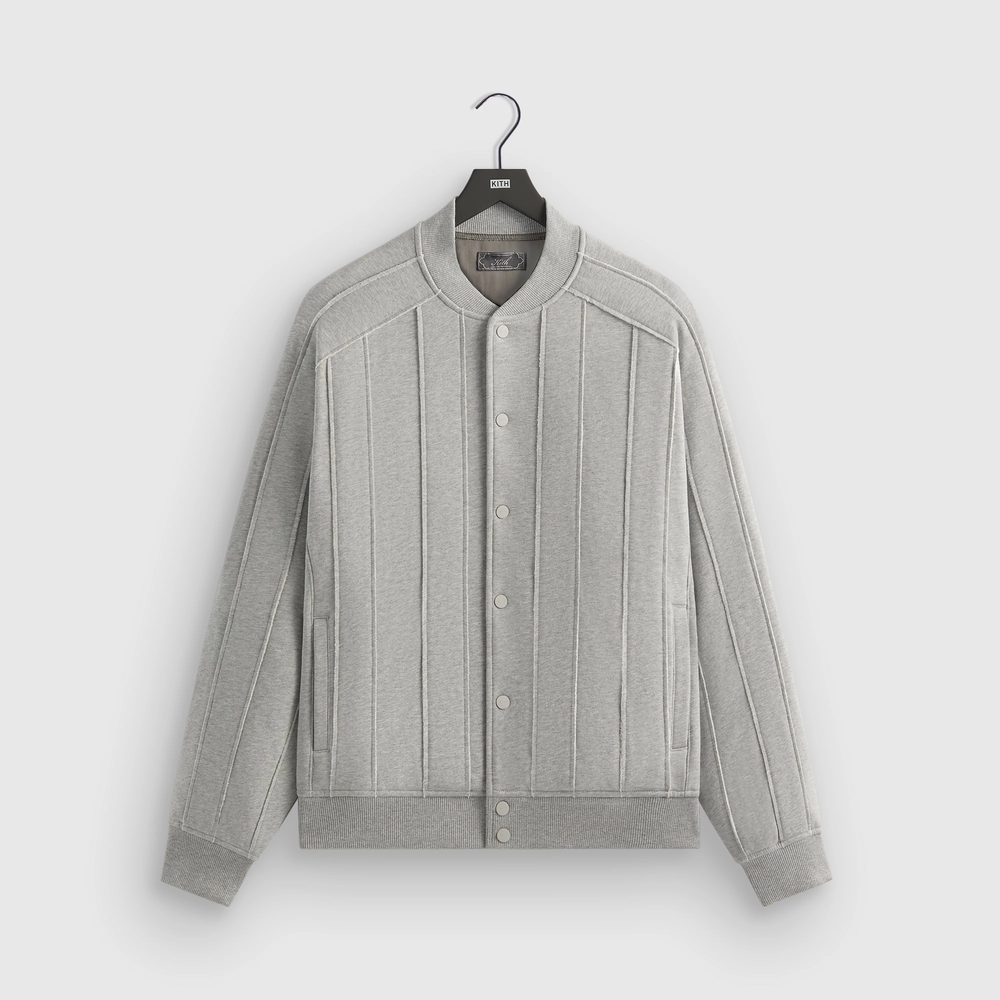 Adjustable drawstring elastic waistband Kith Marvin Bomber Jacket - Mid Heather Grey