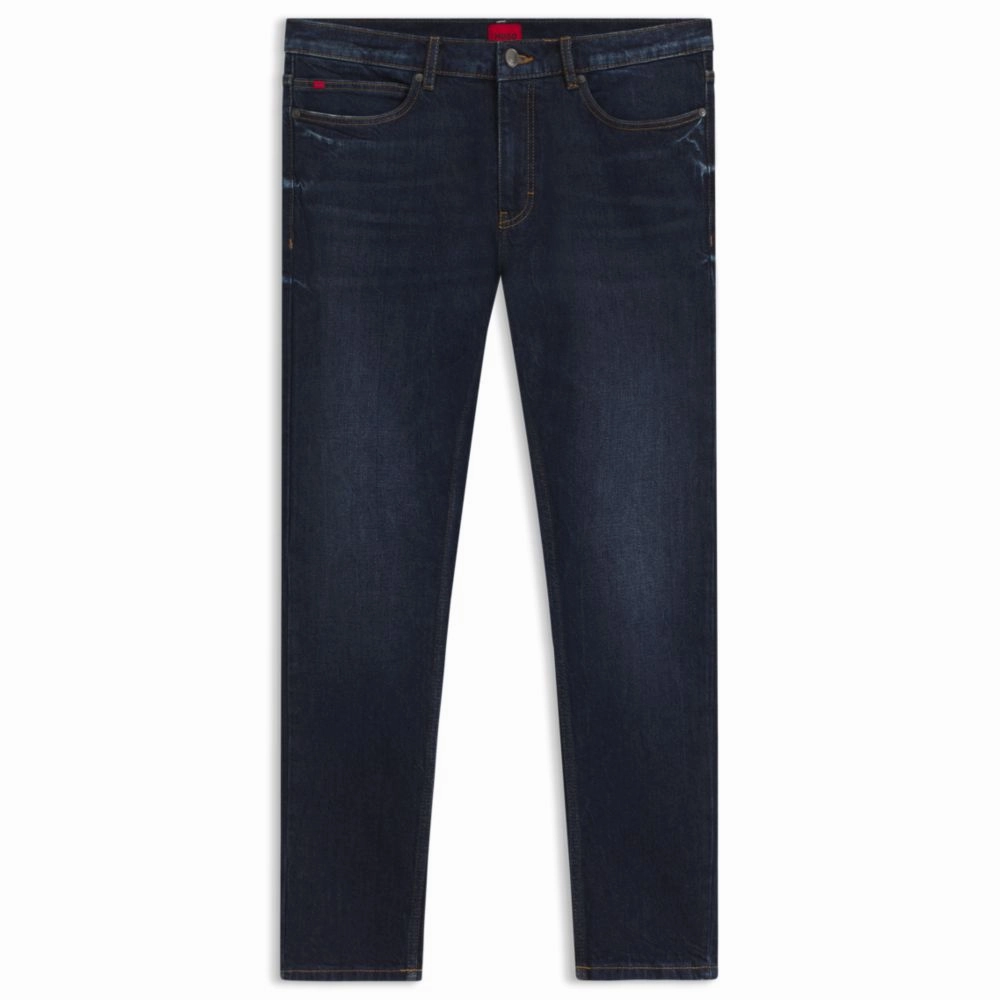 Outfit Base Classic Wear Textured Extra-slim-fit jeans in blue stretch denim
