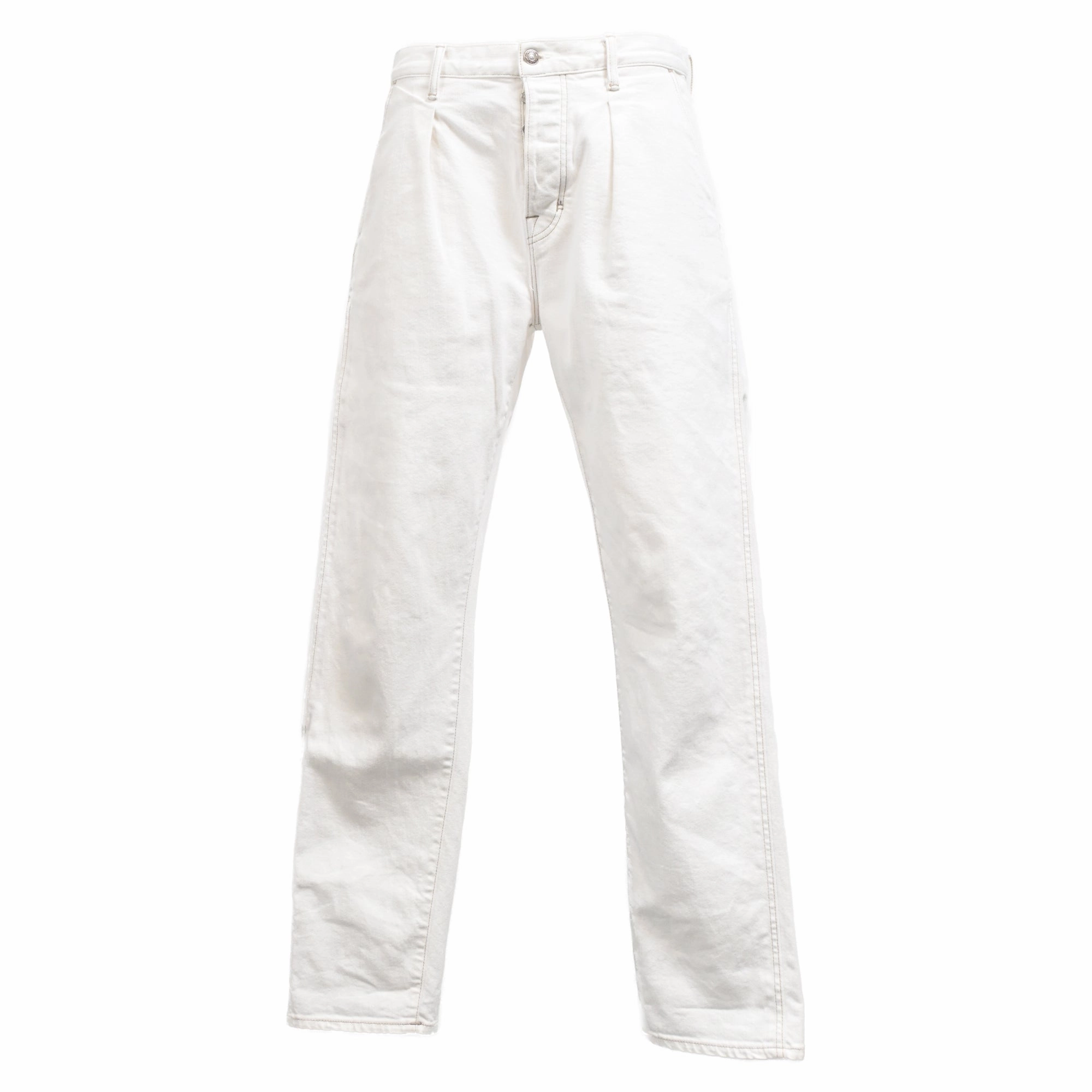 Tom Ford Straight Leg Jeans in White Cotton All Around Fit Comfy Wear