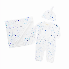 Layered Neckline Baby's Twinkle Twinkle Baby Pajama Set In Blue
