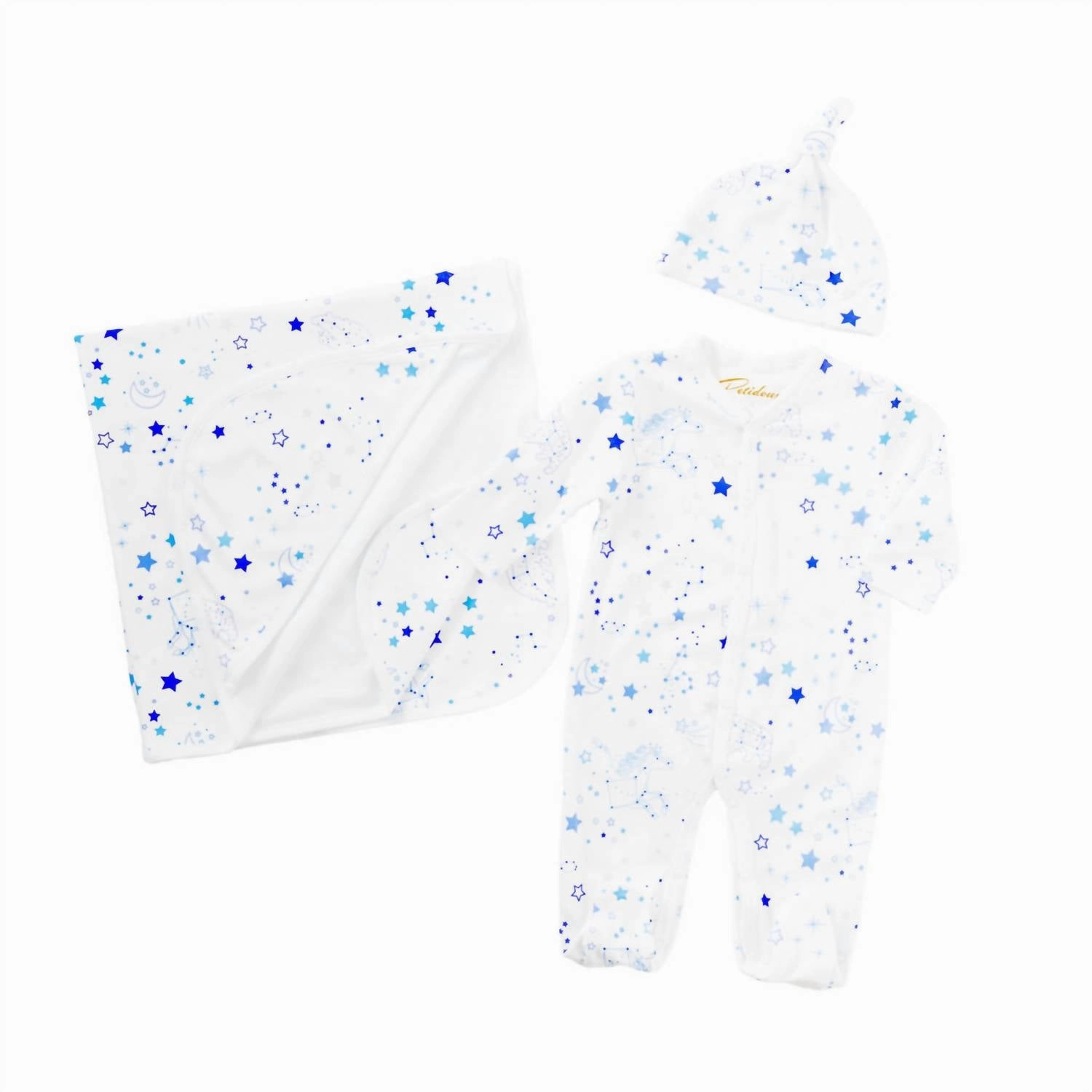 Layered Neckline Baby's Twinkle Twinkle Baby Pajama Set In Blue