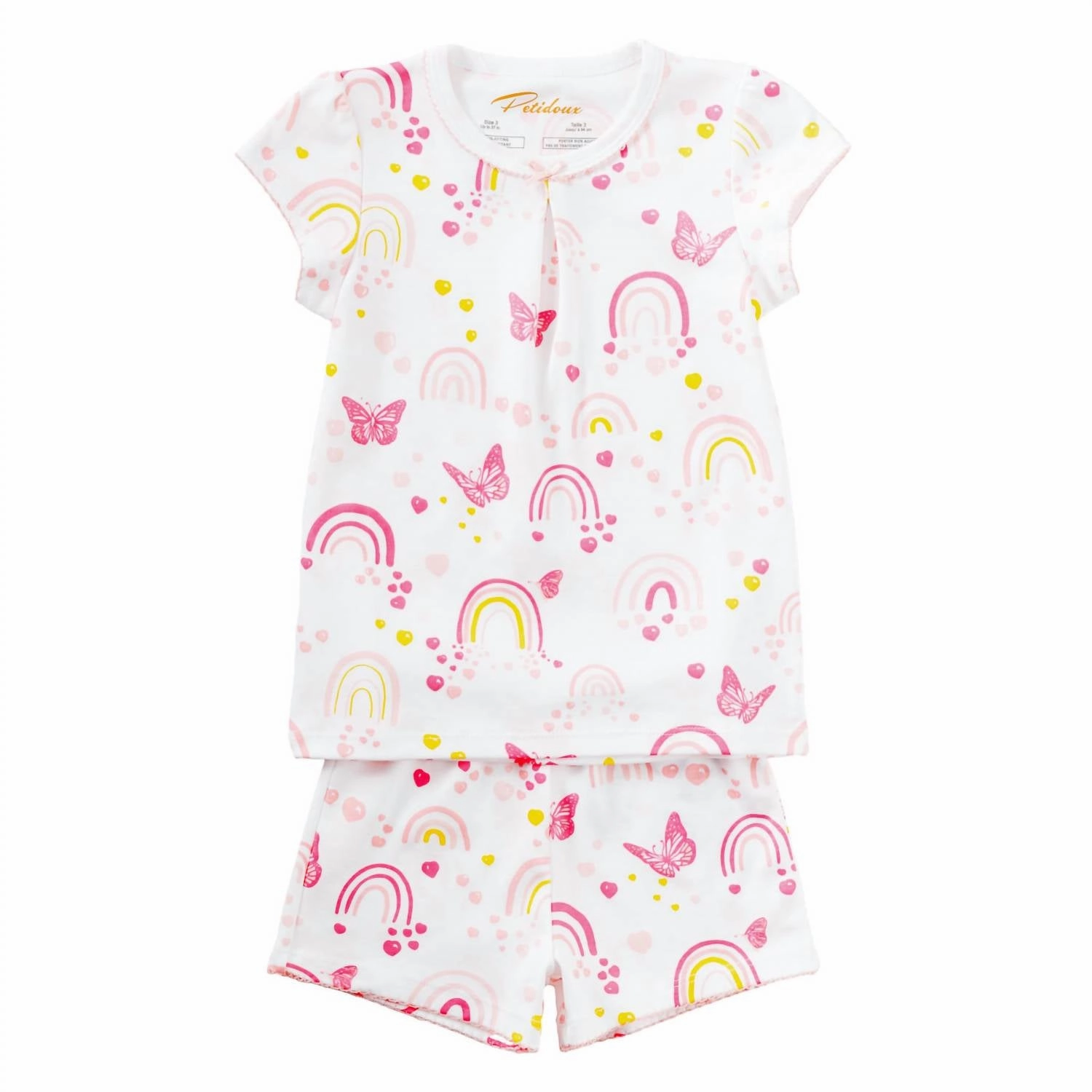 Plush Terry Cloth Kids' Summer Pajamas In Over The Rainbow