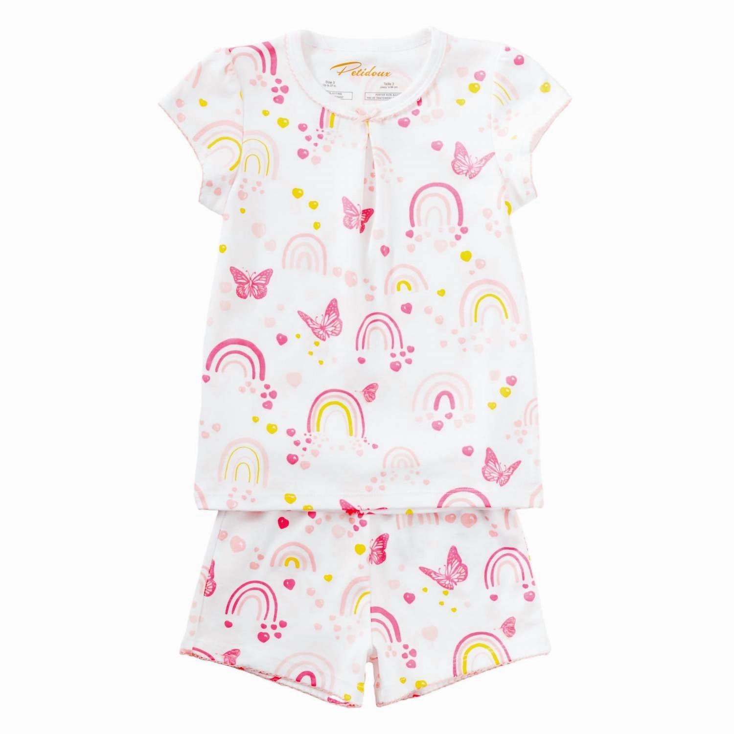 High Elasticity Fabric Kids' Summer Pajamas In Over The Rainbow