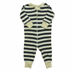 Hanna Andersson Boys Navy Stripe 1-piece Non-footed Pajamas Brushed Inner Layer