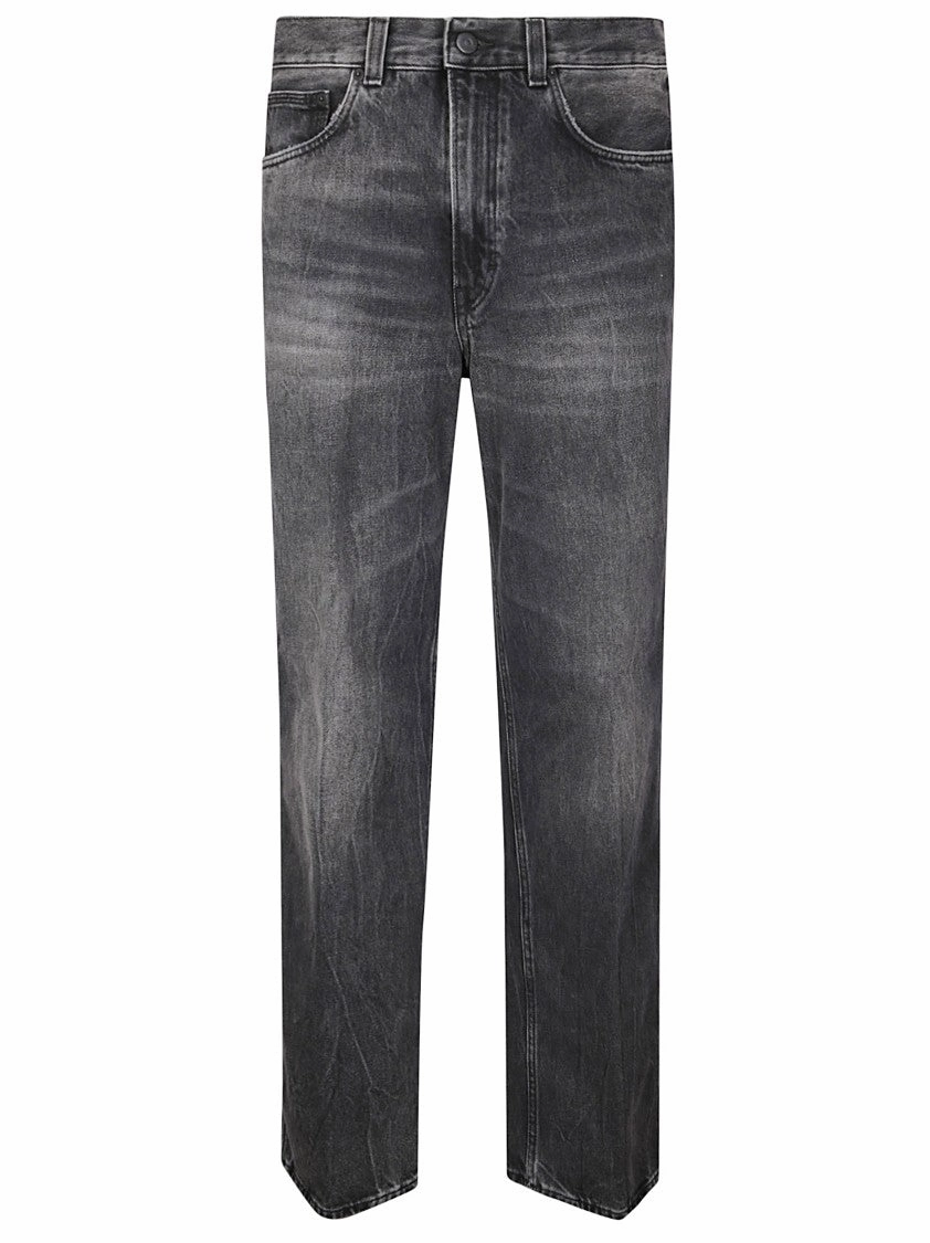 Faded Black Straight Leg Jeans Weather Proof