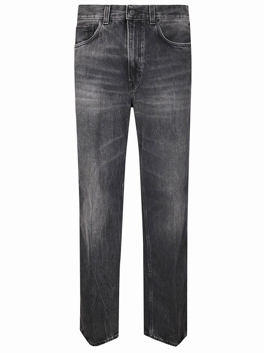 Faded Black Straight Leg Jeans Earthy Soft