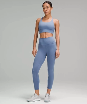 WOMEN'S ENERGY LONGLINE BRA - OASIS BLUE Stylish seams Camouflage