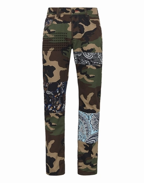 Eco Friendly Denim Sunny Vibes Office Wear Denim Trousers Super Straight Cut Fit Paisley