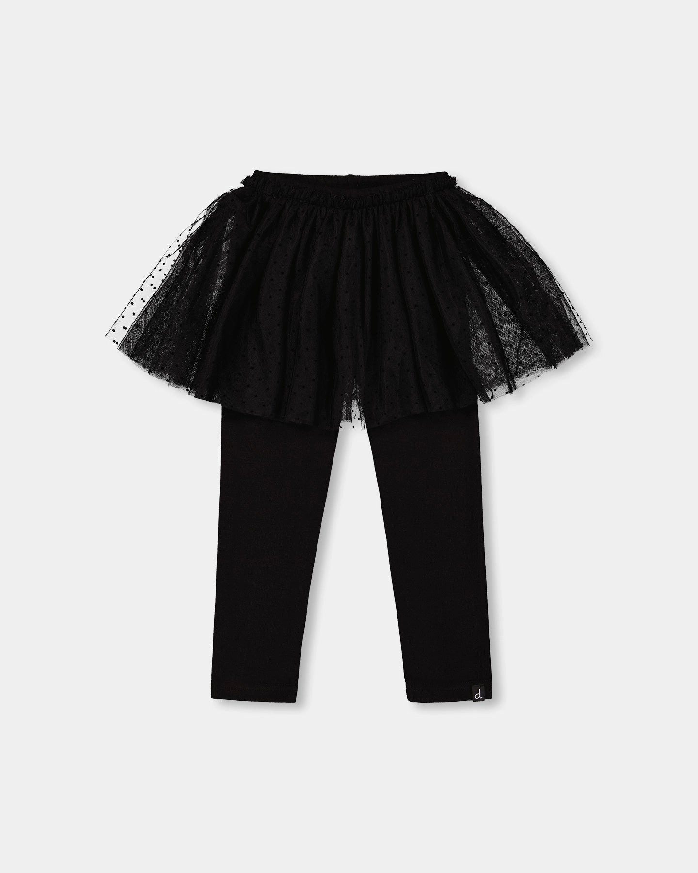 Leggings with Tulle Skirt Black Multi Purpose No Ride Up Design