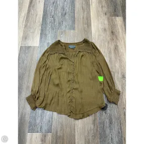 Blouse Long Sleeve By Anthropologie In Green, Size: S SeamFreeShoulder