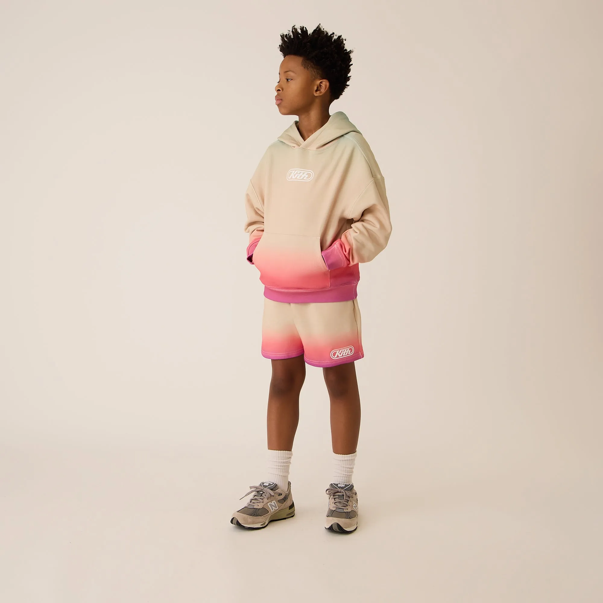 logoed Kith Kids Ombre Nelson Pullover Hoodie - Tempo