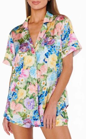 Slumber Pajama Set In Flower Shop Moisture Control Fabric Oversized Comfort