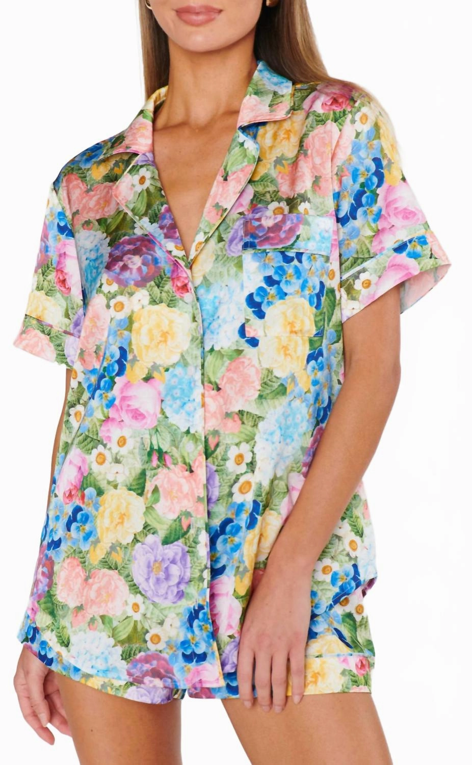 Slumber Pajama Set In Flower Shop Airflow Optimized Texture