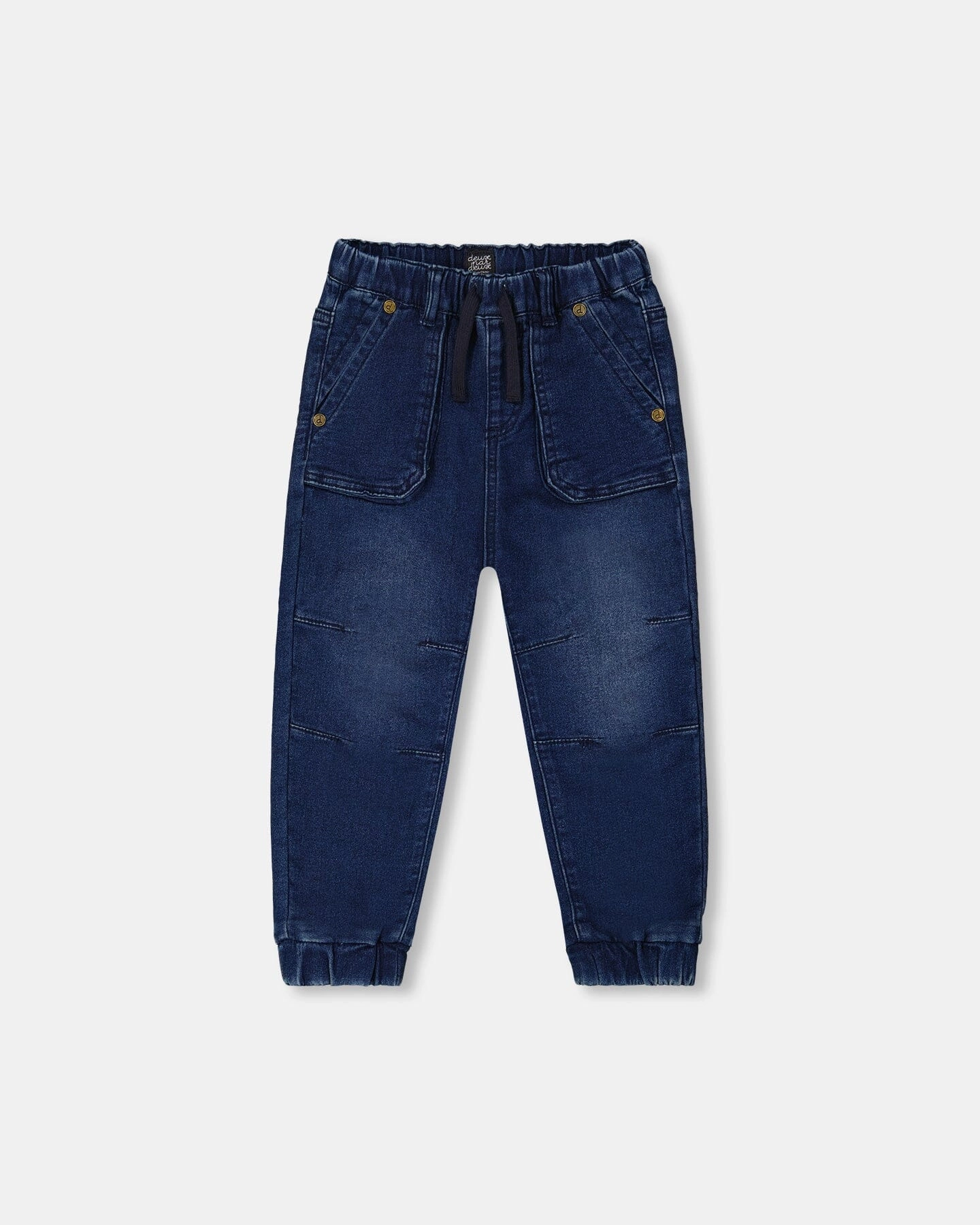 French Terry Denim Jogger Pant Dark Denim Blue All-Day Wear StainResistantFinish