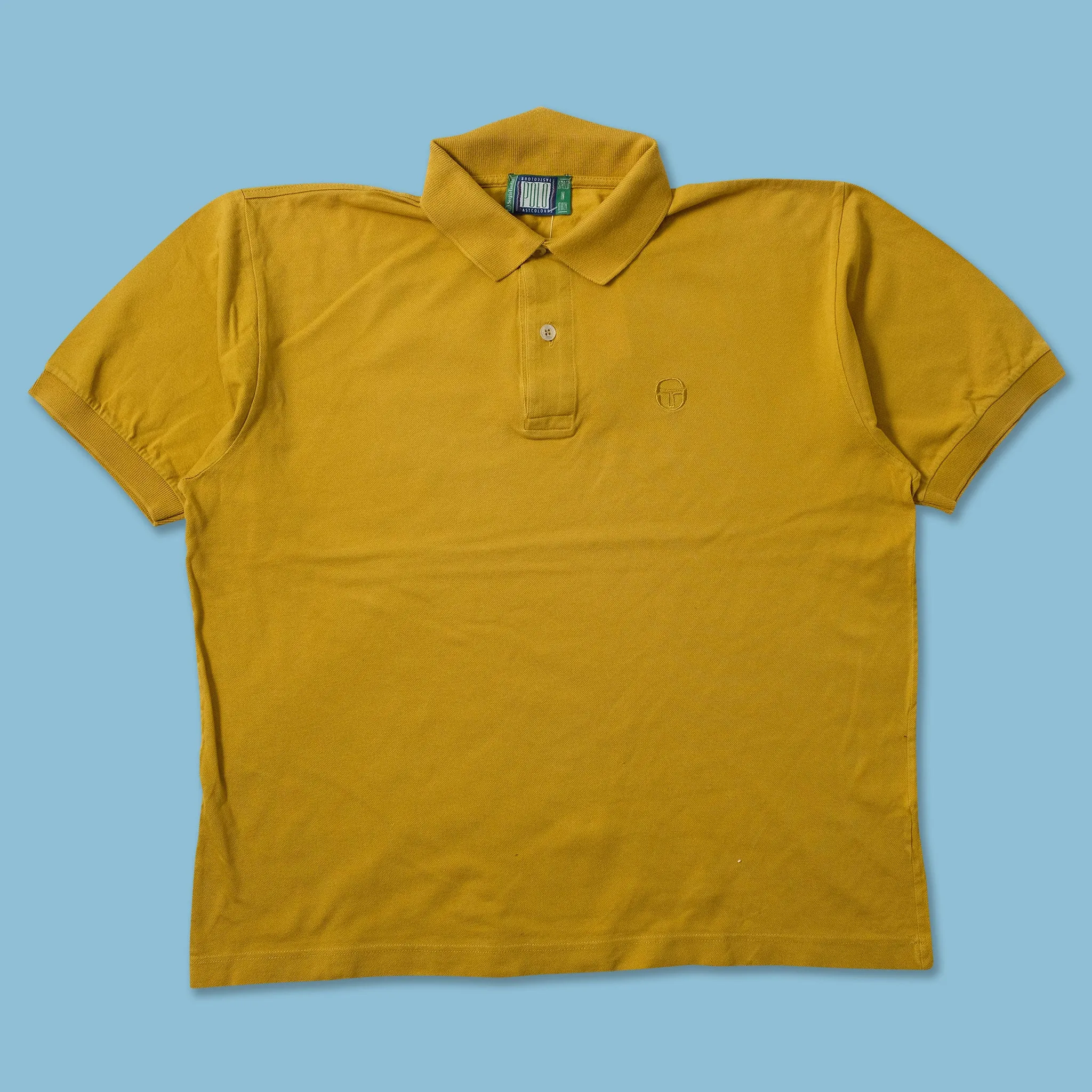 Flexible Collar Band Vintage Sergio Tacchini Polo Medium