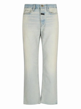 Popular Style Weekend Style Rainy Day Light Blue Straight-Leg Jeans