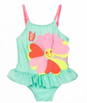Flower-Appliqu?? Baby Swimsuit In Multi Pool Days