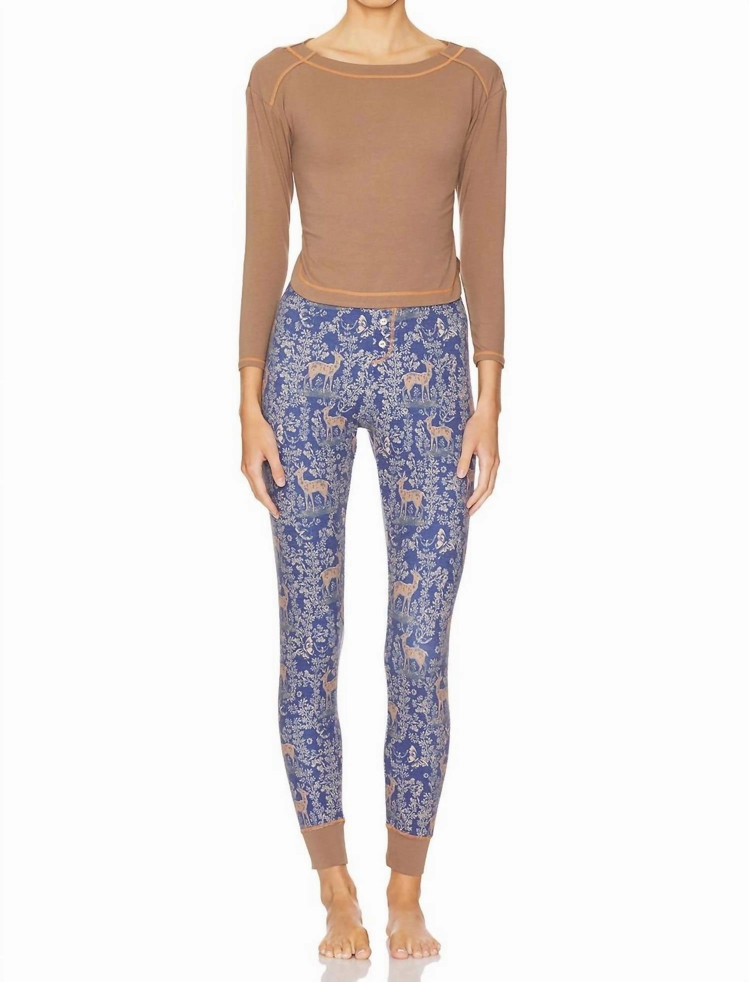Anti Pill Surface Drop Shoulder Cut Chill Evening Pajama Set In Night Sky Combo