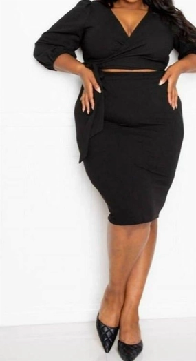 Buttery Soft Texture Jeanie Skirt Set In Black