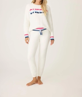 Plush Fleece Lining Wrinkle Resistant Finish Cheers Marshmallow Party Lounge Set In White