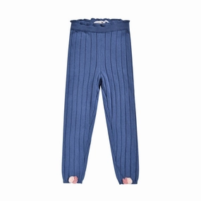Girl's Moldavia Leggings In Blue HighWaistSupport Eco Friendly Dye