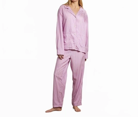 Oversized Hoodie Design Oversized Comfort Women's Striped Soft Pajama In Lilac