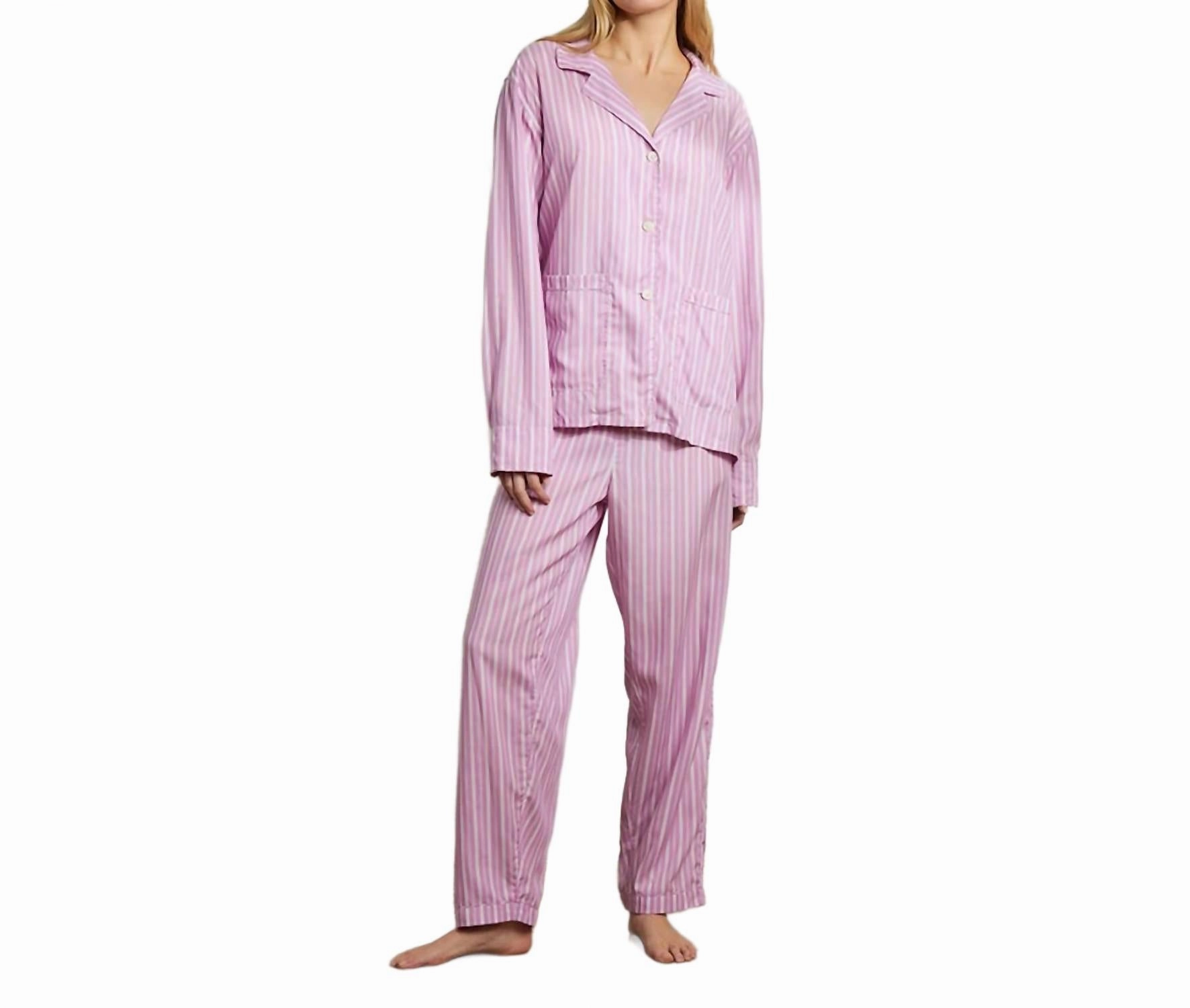 Women's Striped Soft Pajama In Lilac ComfortFirst Design EasyCare Fabric